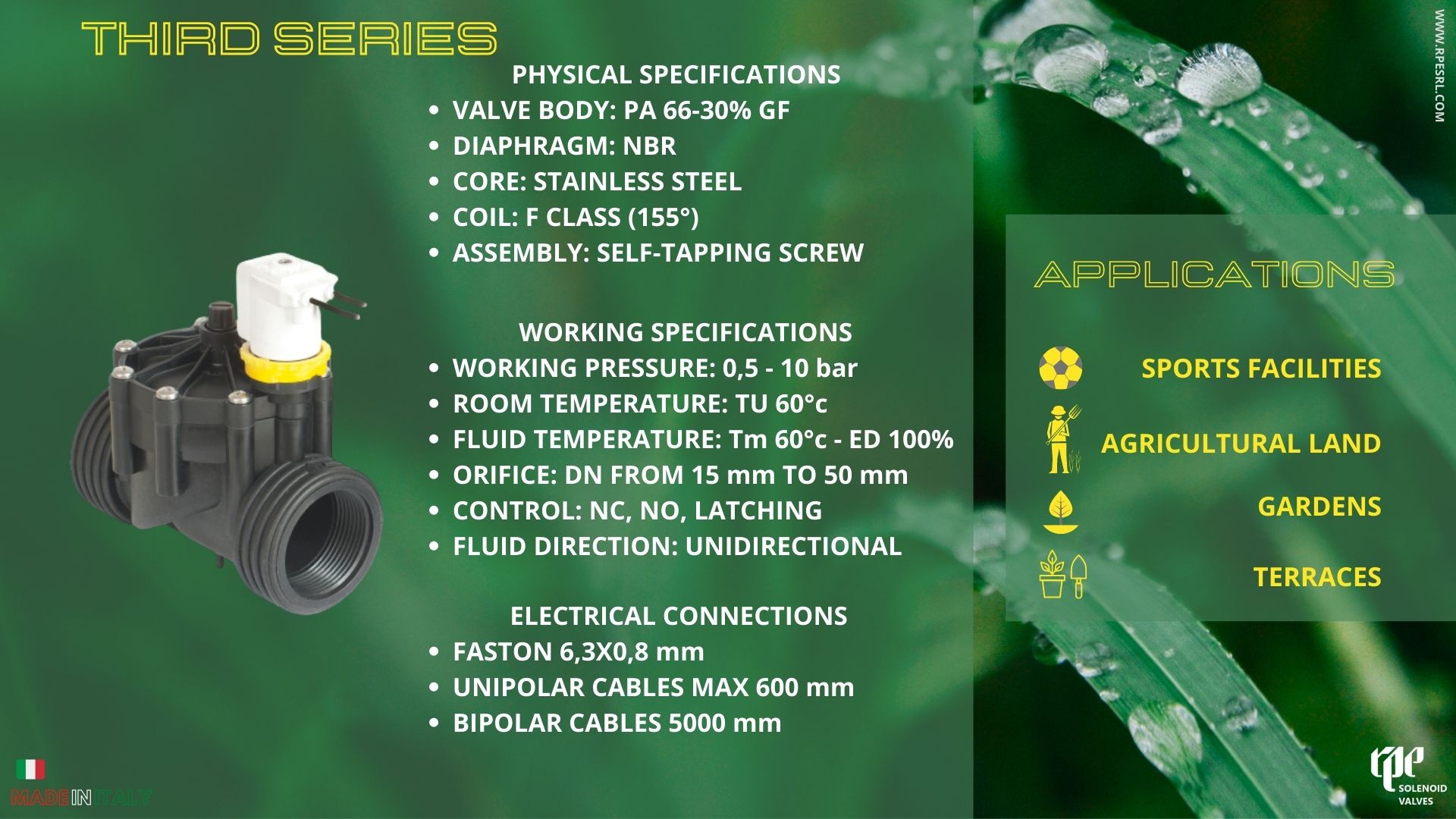 RPE Irrigation Solenoid valves - Third series 